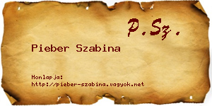 Pieber Szabina névjegykártya